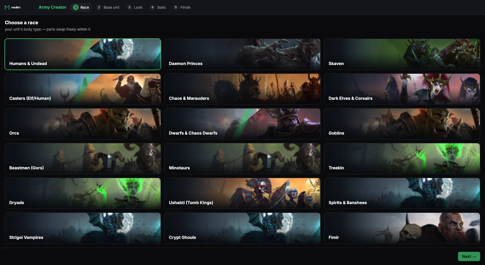 modkin - free browser mod tools for Total War: WARHAMMER III